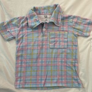 2T TODDLER BOY SPRING EASTER BLUE PINK PLAID COLLARED POLO